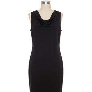 Anne Klein Black Cowl Neck Sleeveless Dress – Size L (NWT)